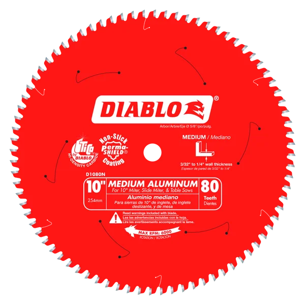 10 in. x 80 Tooth Medium Aluminum Saw Blade