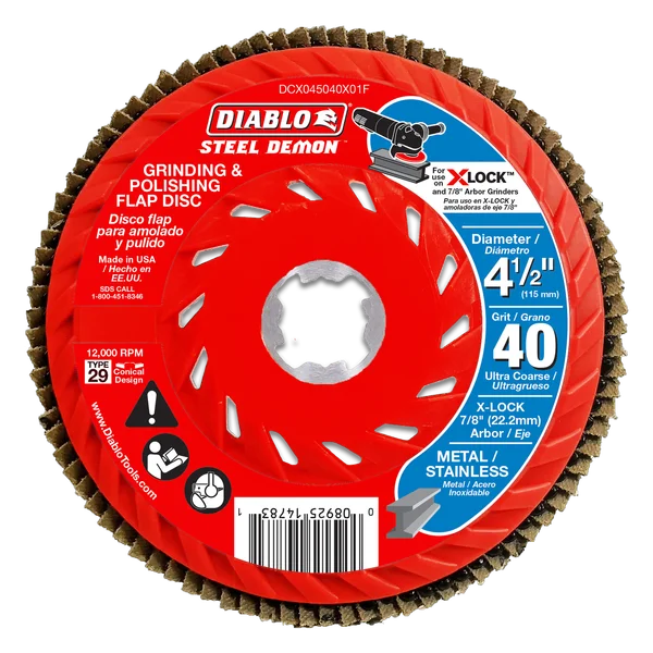 4-1/2 in. 40-Grit Grinding and Polishing Flap Disc for X-Lock and All Grinders