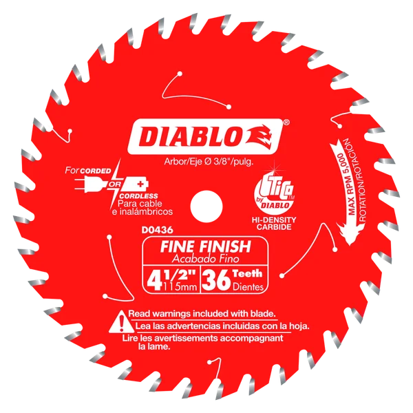 4-1/2 in. 36 Tooth Fine Finish Saw Blade