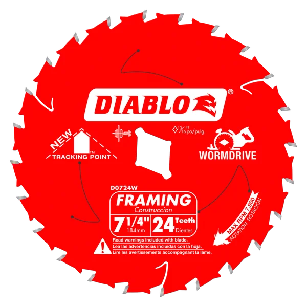 7-1/4 in. x 24 Tooth Wormdrive Framing Blade with Tracking Pointƒ?› Tooth Design