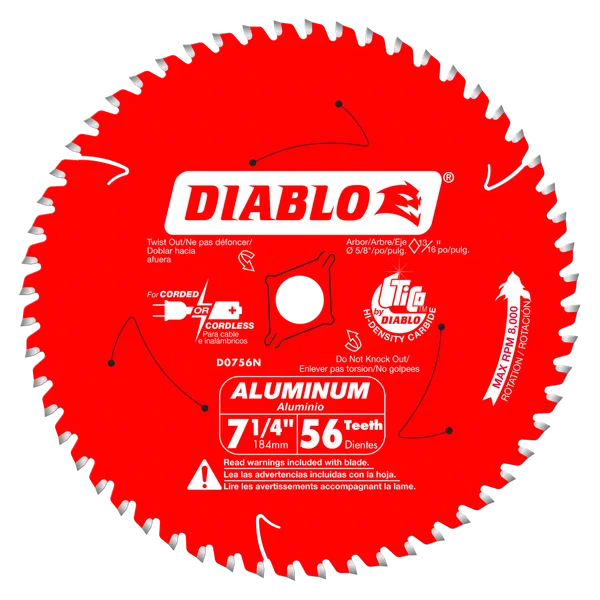 7-1/4 in. x 56 Tooth Thick Aluminum Cutting Saw Blade