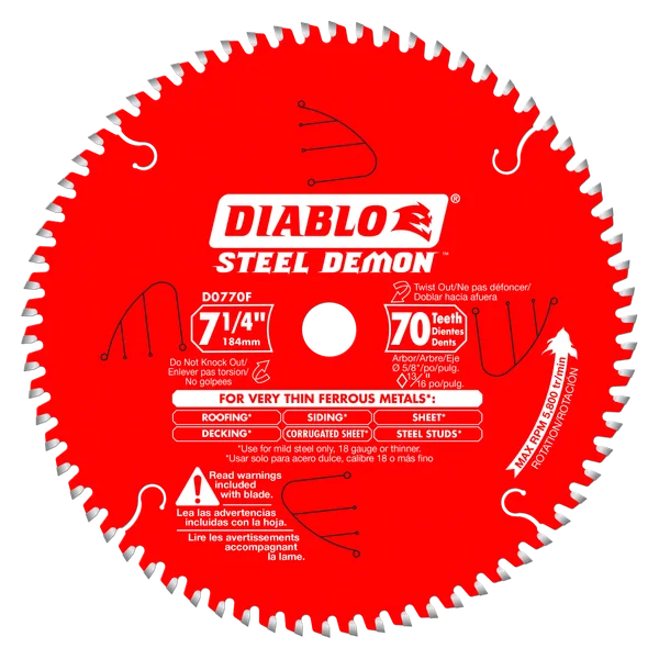 7-1/4 in. x 70 Tooth Steel Demon Metal Cutting Saw Blade