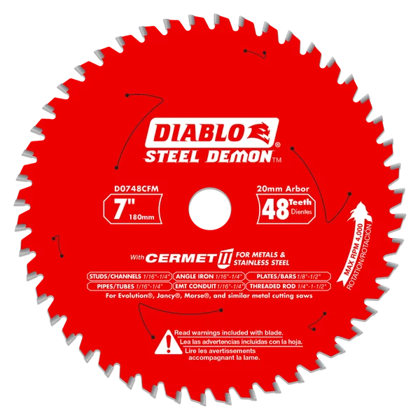 7 in. 48-Tooth 20mm Arbor Cermet II Saw Blade for Mild & Stainless Steels