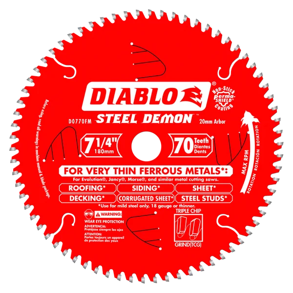 Steel Demon 7 in. x 70 Tooth 20mm Arbor Ferrous Metal Ultra Fine Saw Blade