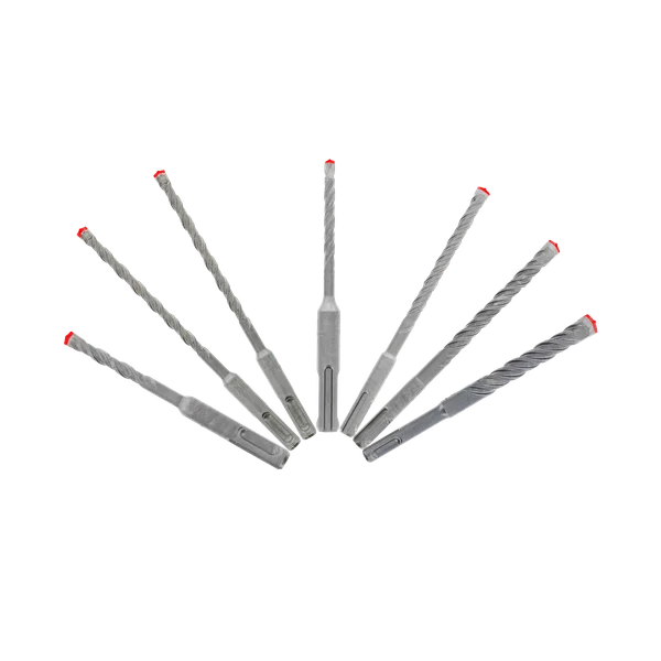 7pc Rebar Demon™ SDS-Plus 4-Cutter Full Carbide Head Hammer Bit Set (7-Piece)