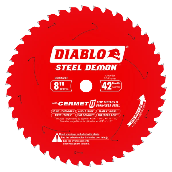 8 in. x 42 Tooth Steel Demon Metal Cutting Saw Blade for 4300 Max. RPM Saw