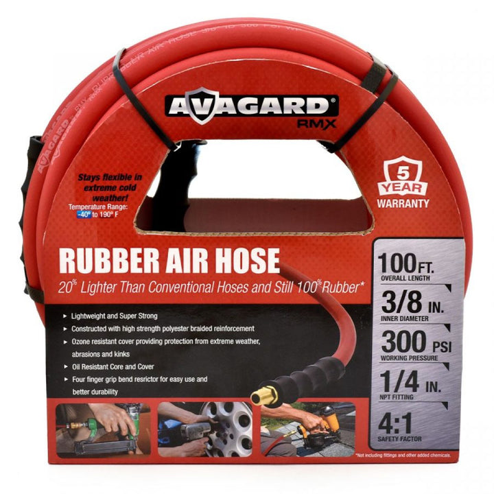 Avagard 3/8" x 100' Rubber Air Hose - Sturdy Industrial Hoses