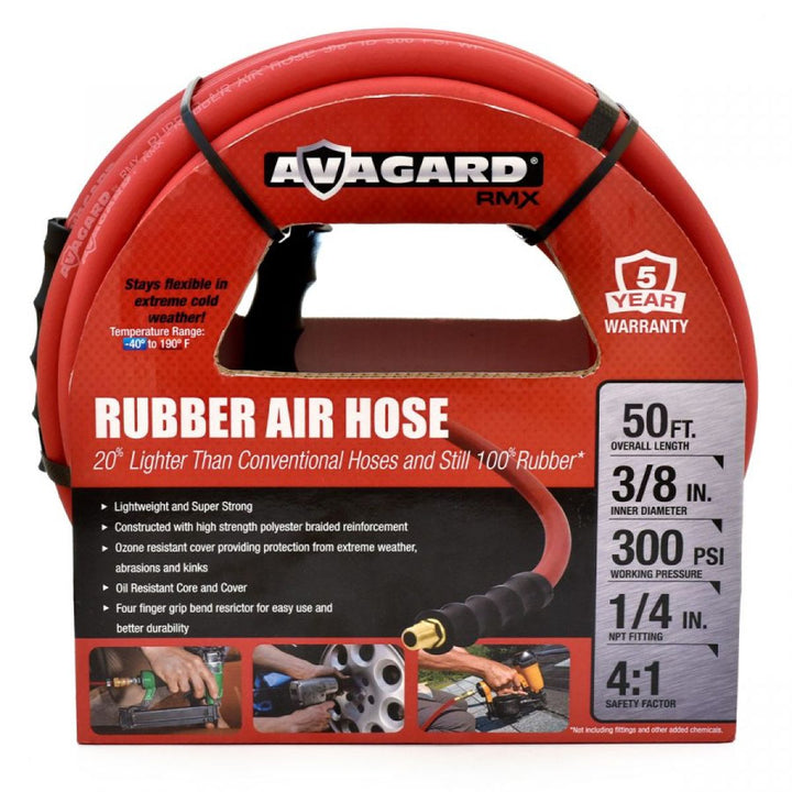 Avagard 3/8" x 25' Rubber Air Hose - Reliable Pneumatic Hoses