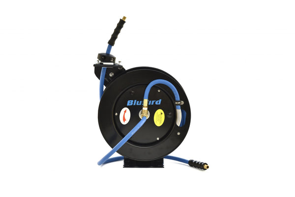 3/8" x 25' BluBird Heavy Duty Single Arm Hose Reel - Professional