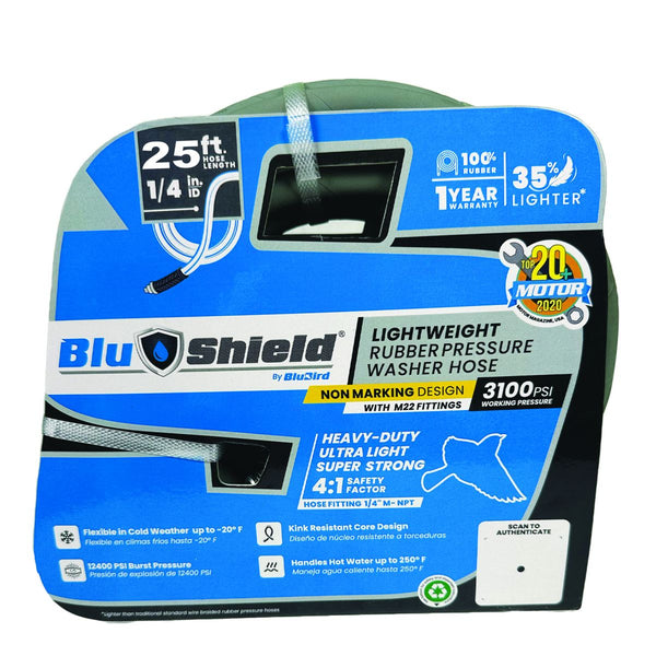 BluShield 1/4" X 25' Hose - Trusted in Pressure Washing